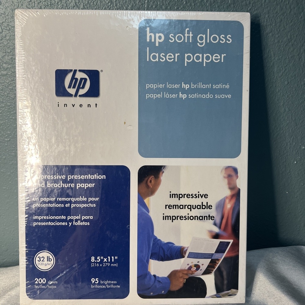 HP Soft Gloss Presentation Laser Paper 8.5 x 11" 200 Sheets 32 lb -95 Brightness